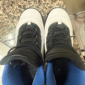 Jordan Black, White, and Blue High-Top Sneakers